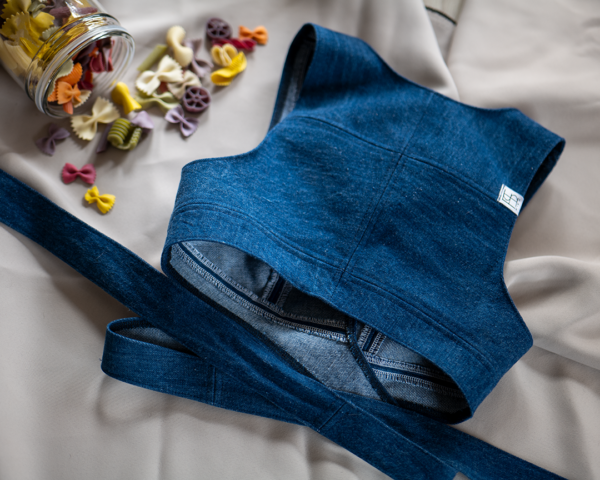Jeans Crop-Top blau – Bild 5