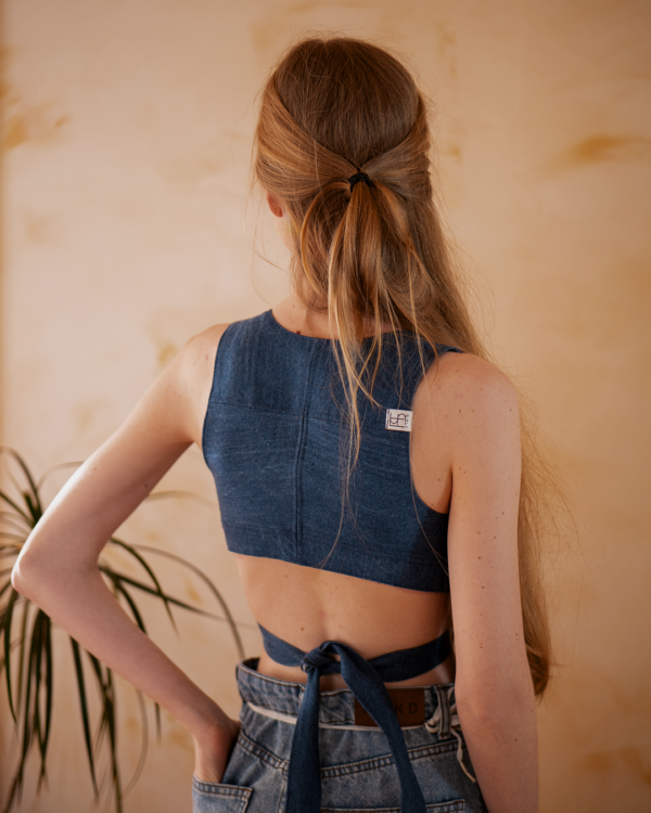 Jeans Crop-Top blau – Bild 2