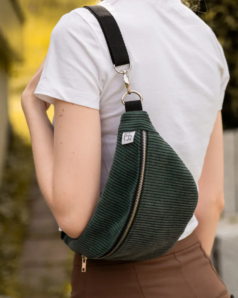 Bauchtasche Cord Petrol