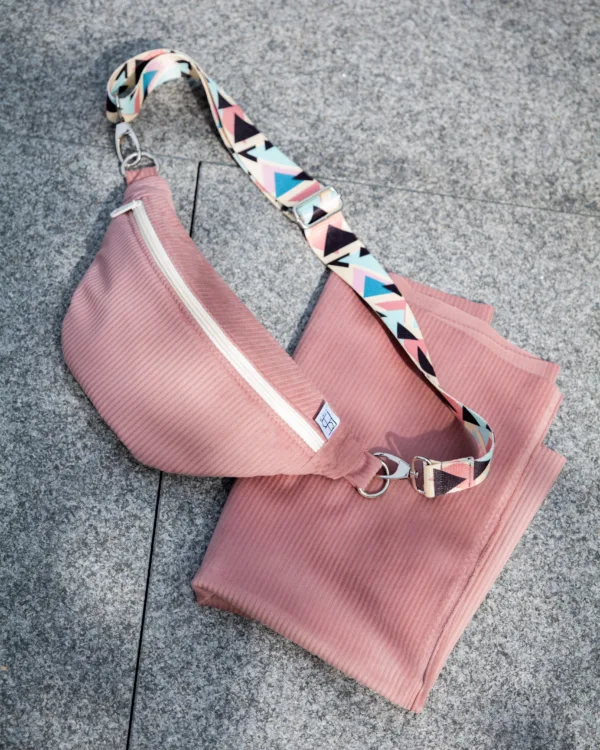 Bauchtasche Cord Altrosa – Bild 4