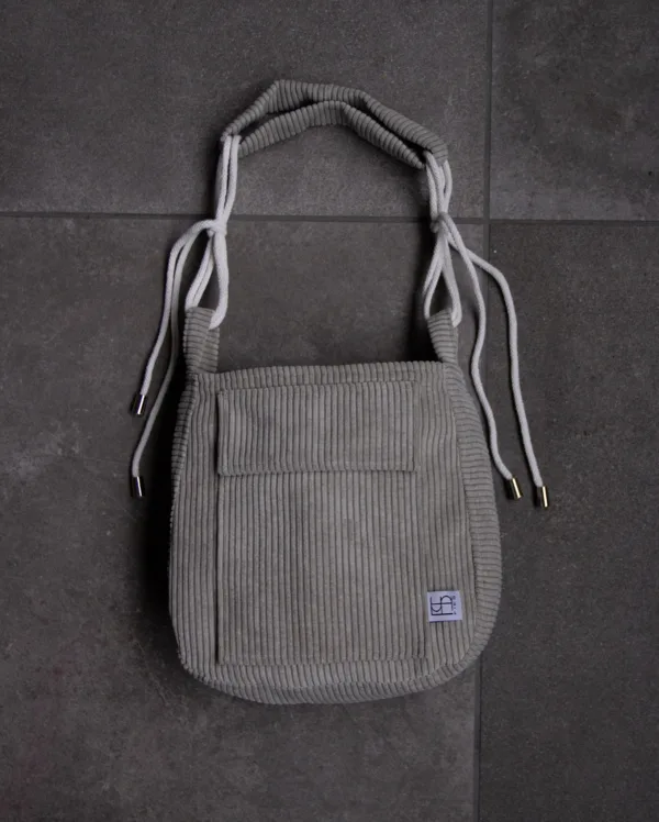 Umhängetasche grau Cord Umhängetasche Grau