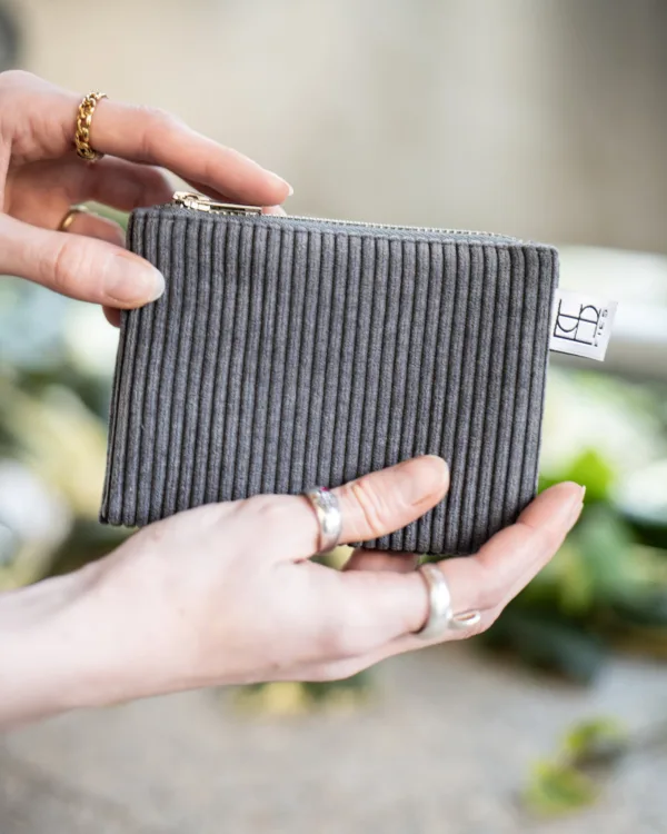 Geldbeutel Cord Grau