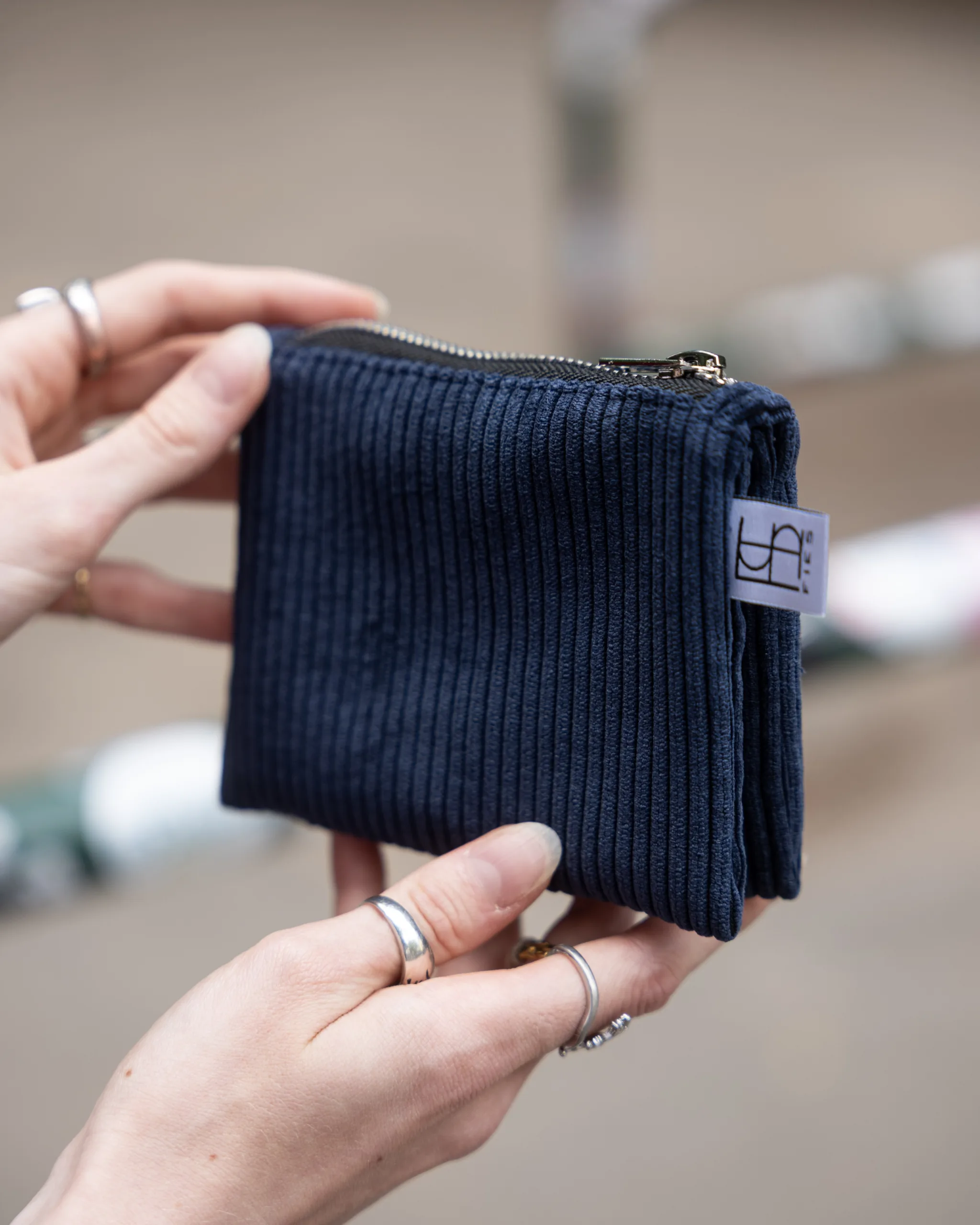 Geldbeutel Cord Blau – Bild 3